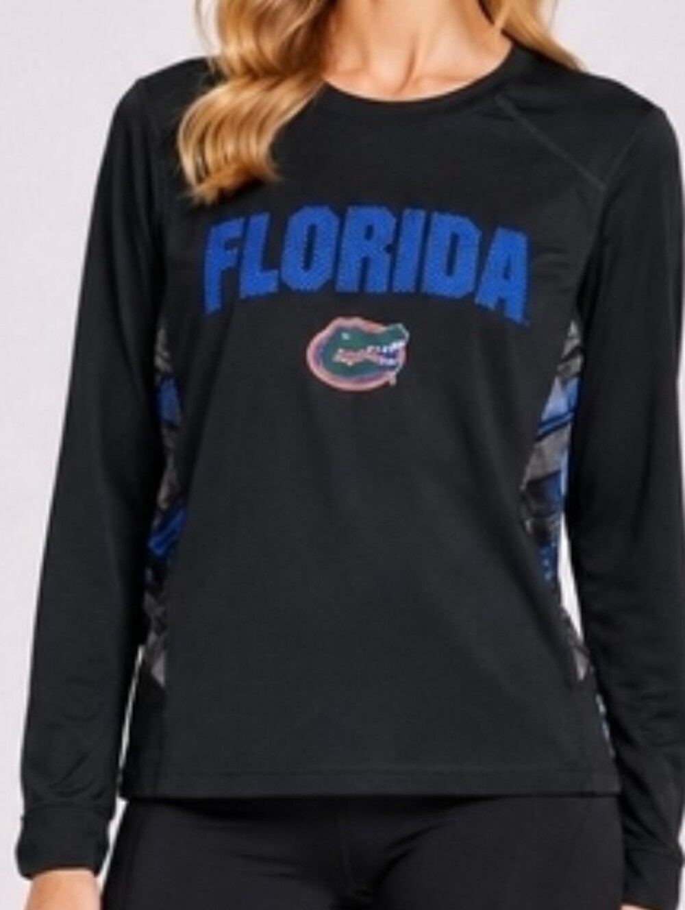 Colosseum Size M (12-14) Black Long-Sleeve Florida Gators Graphic Athletic Top